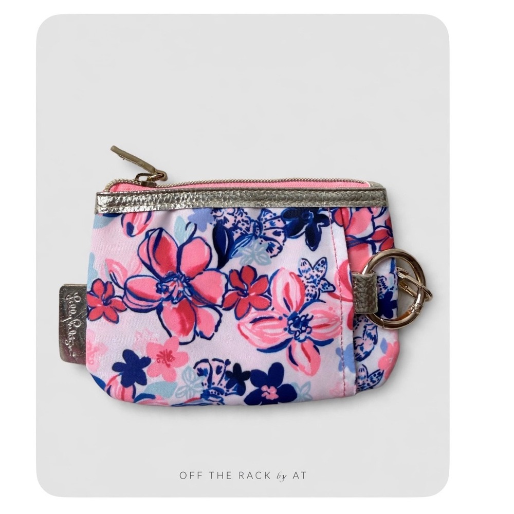 Lilly Pulitzer GWP Zip Top Wallet Resort White Party Like A Lobstar Floral